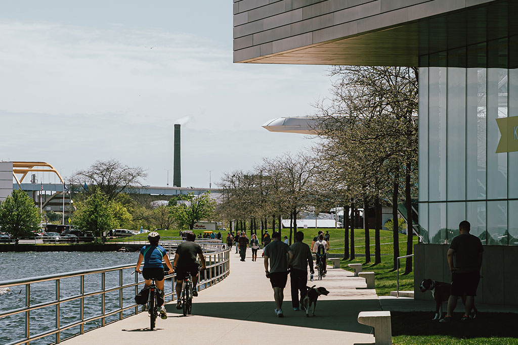 People walking in city