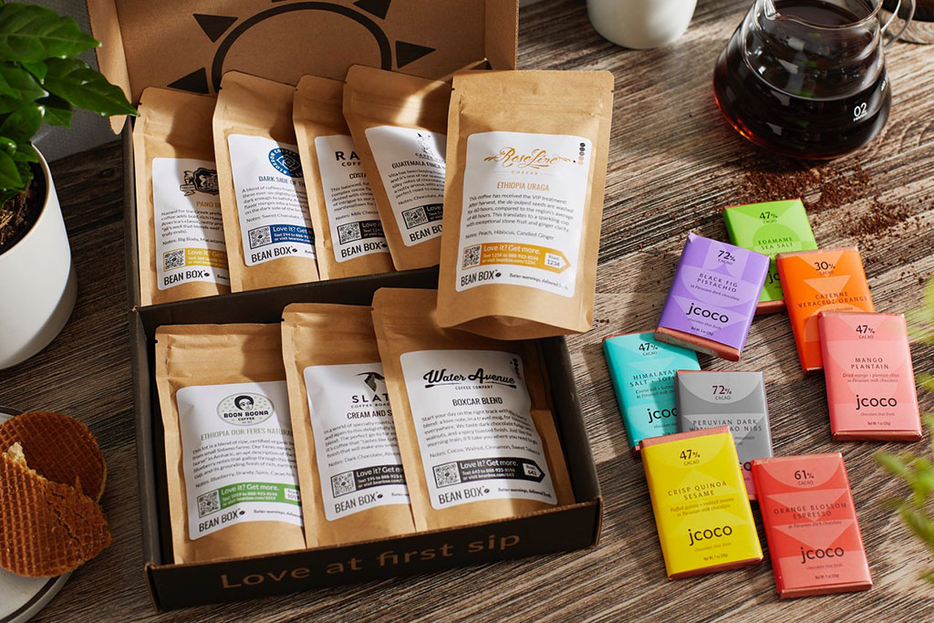 Variety of coffee and chocolate from Bean Box