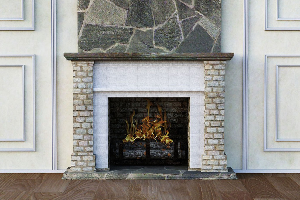 Fireplace in home