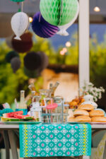 Outside table decorated for summer party