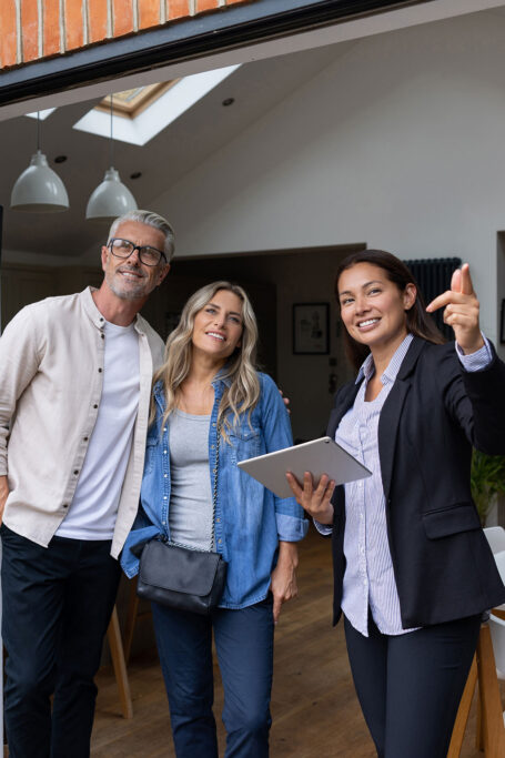 Buyers with real estate agent