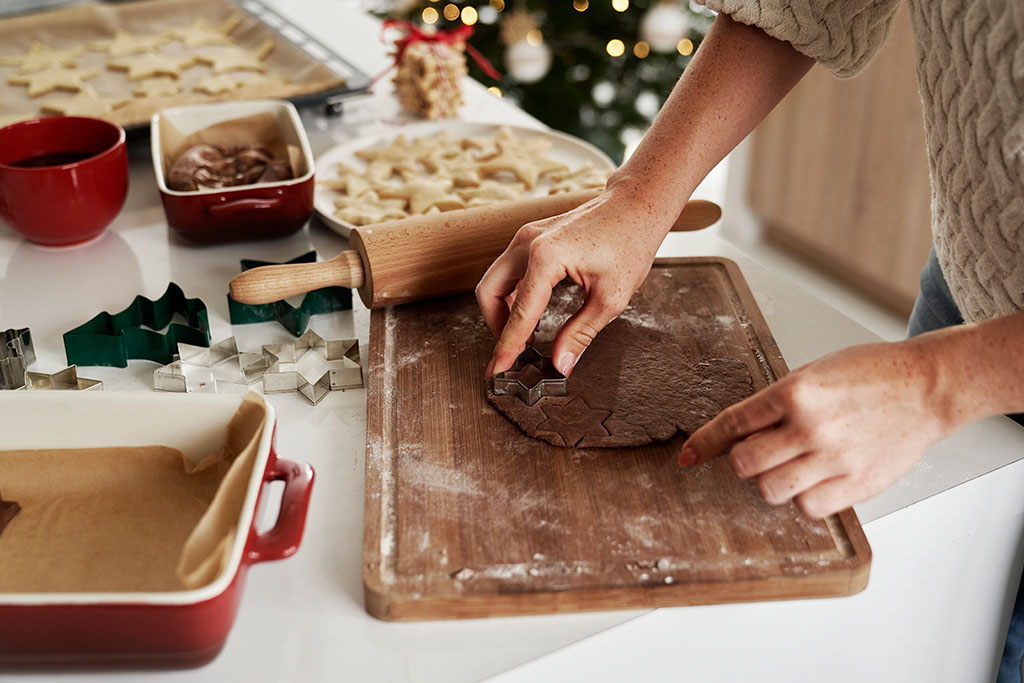 Woman baking cookies