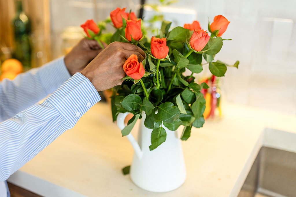 Vase of roses