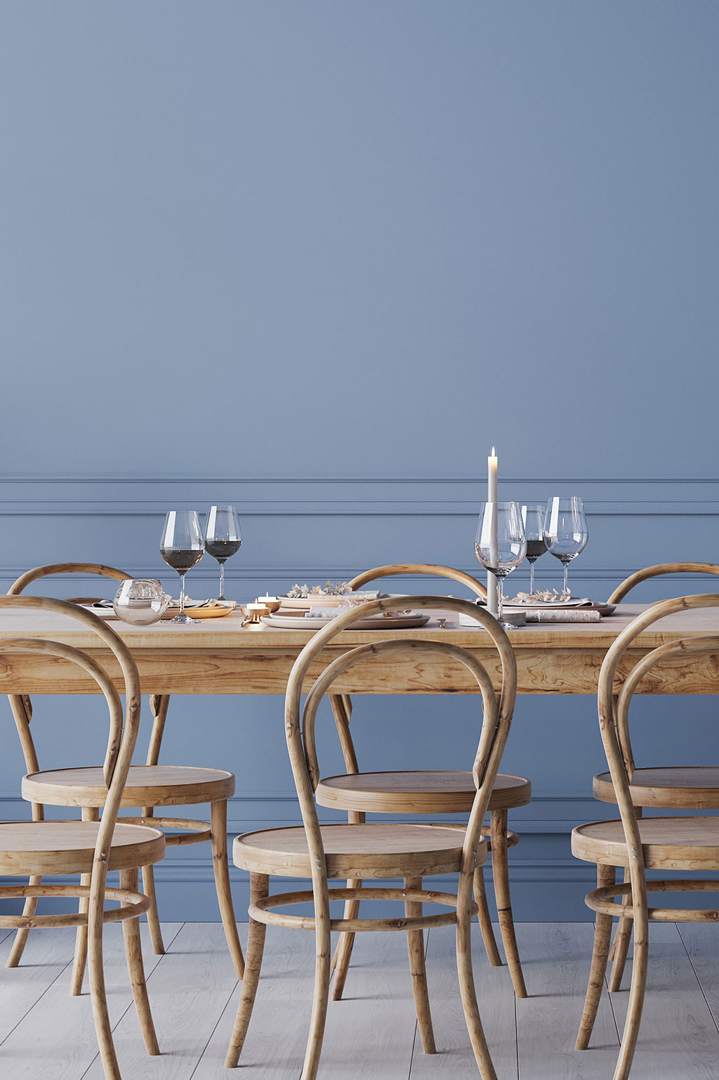 Blue dining room