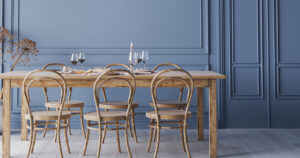 Blue dining room