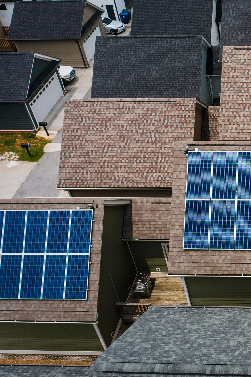 Solar panels on roof