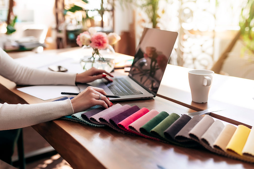 Interior designer working