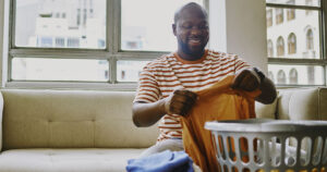 Man doing laundry