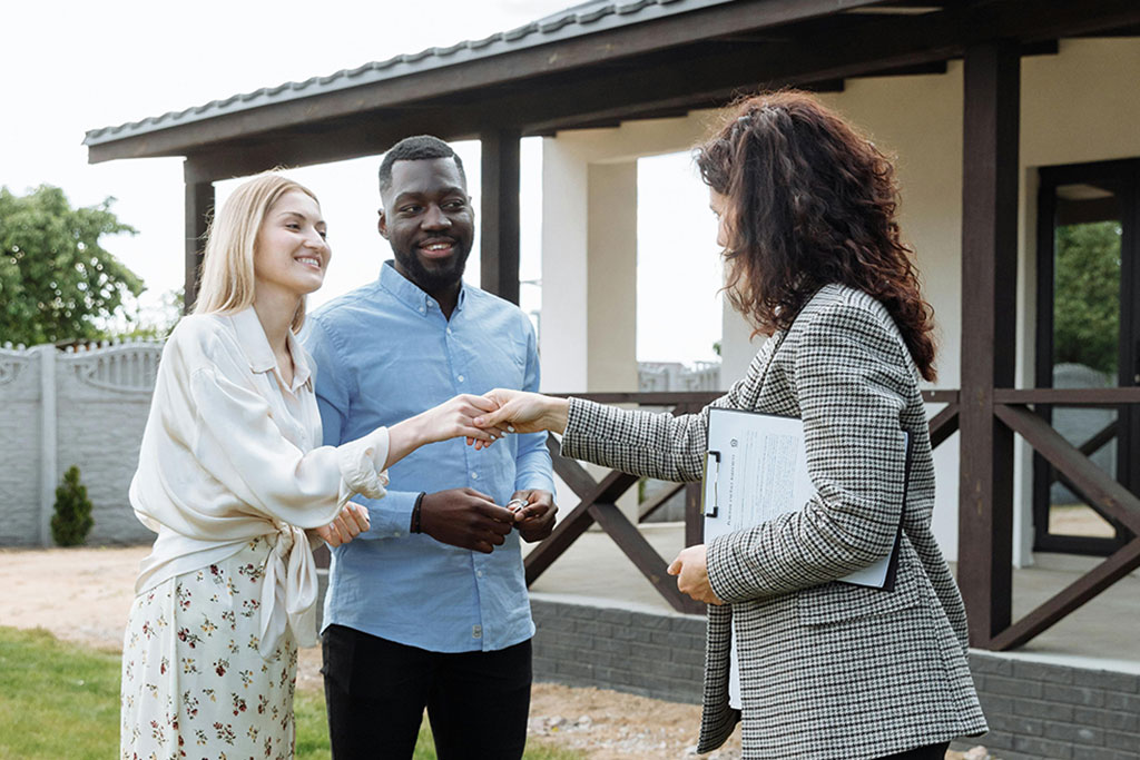 Couple meeting with realtor