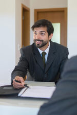 Advisor talking to clients