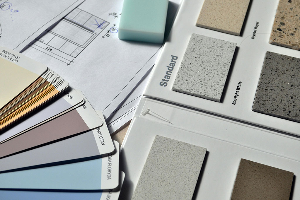 Remodeling paint samples and granite