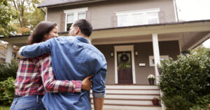 Couple looking at new home