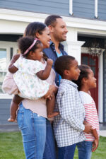 Realtor talking to family